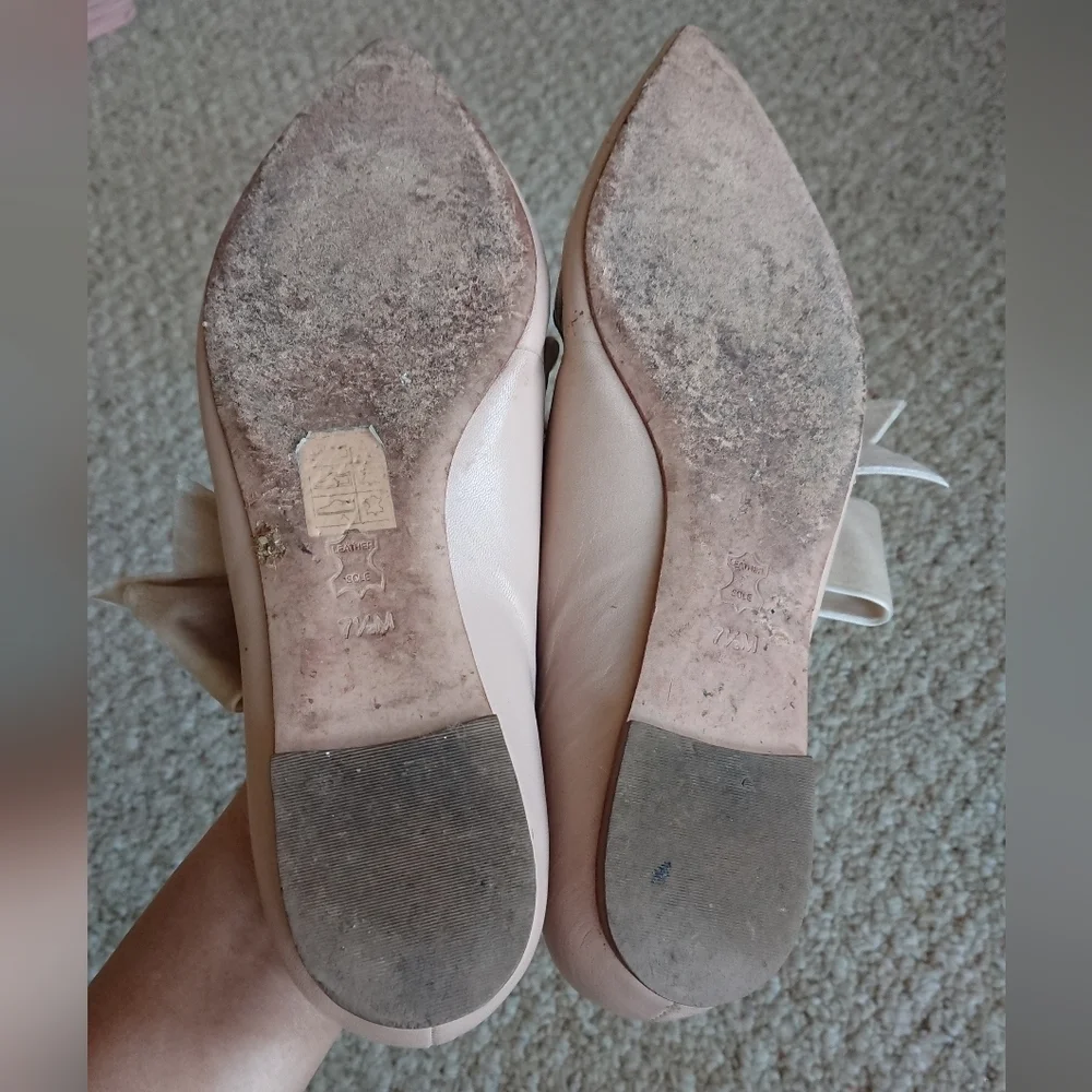 Tory Burch Clara Mules Bow Heel in nude/blush size 7